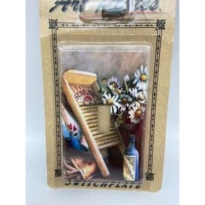 ART PLATES SWITCHPLATE Washboard Flowers NIP‎ CottageCore Grandma Handpainted